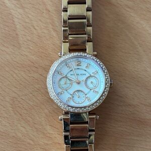 Michael Kors Gold and White Women's Watch